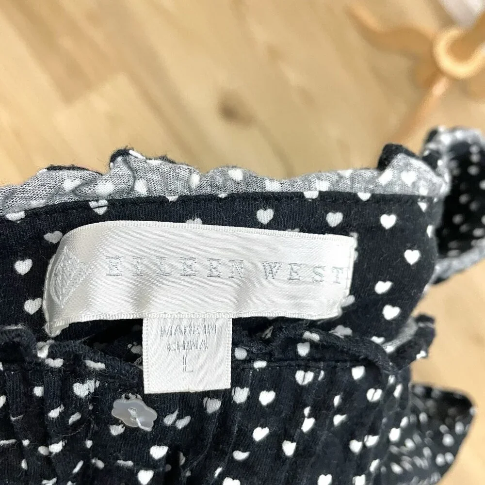 Eileen West Hearts Cottagecore Feminine Romantic Nightgown Black size Large - Picture 7 of 8